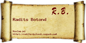 Radits Botond névjegykártya